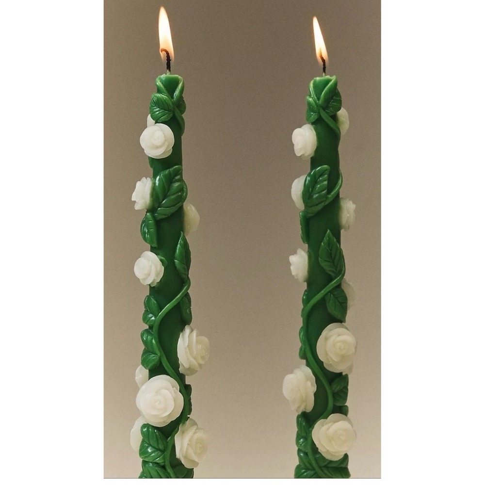 Anthropologie Floral‎ Vine Taper Candles
